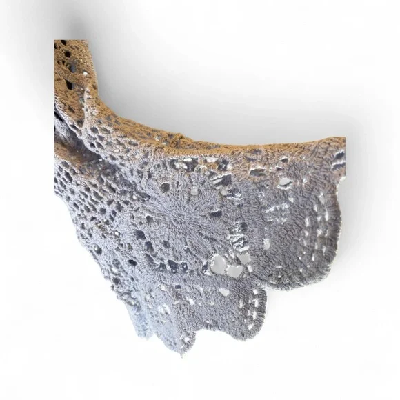 Ultra Pink Crochet Lace Blouse 100% Cotton Periwinkle Boho Top M - Picture 4 of 8